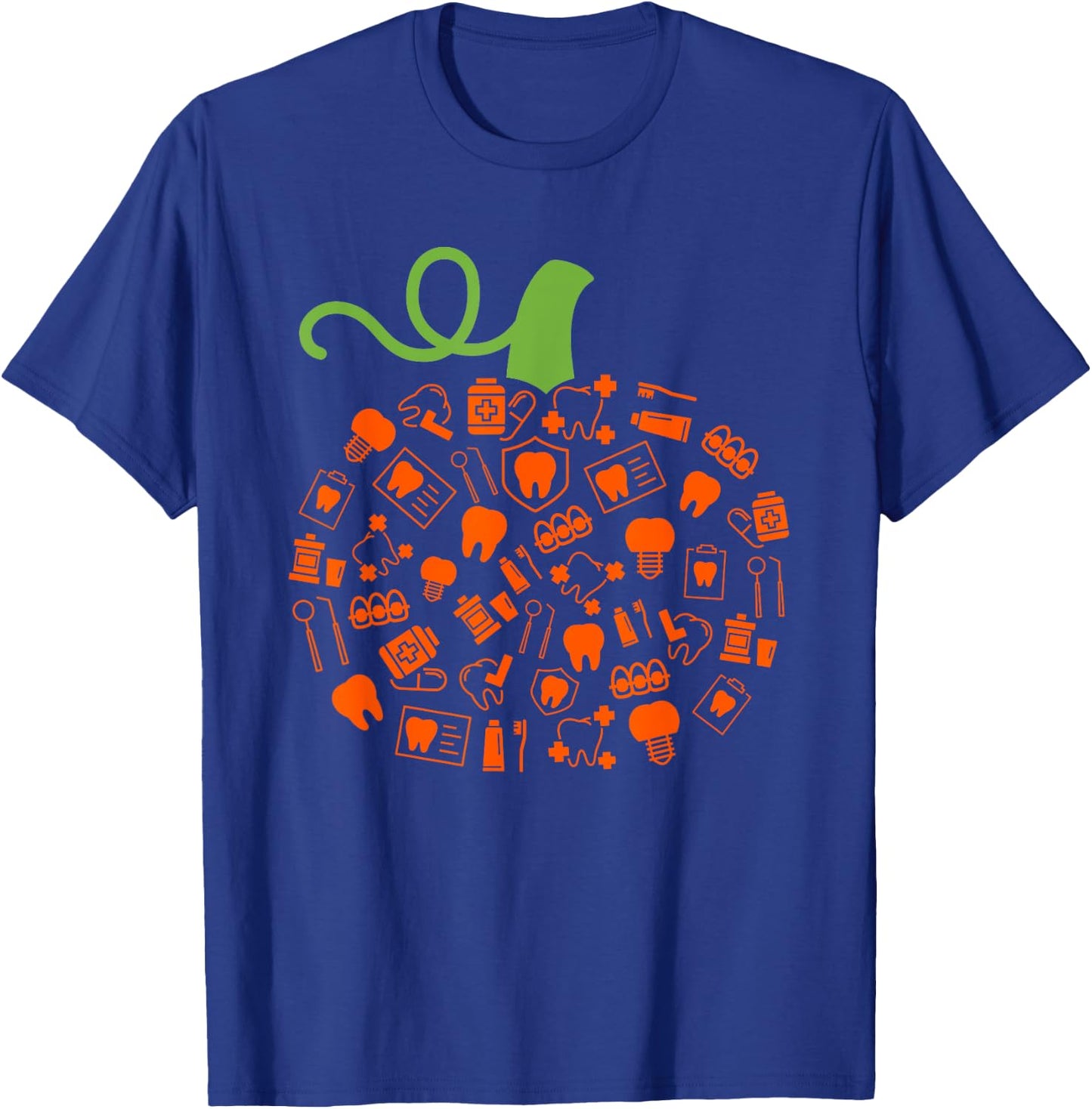 Teeth Ghost Pumpkin Witch Dental Halloween Dentist Dental T-Shirt - T-Shirt | Royal