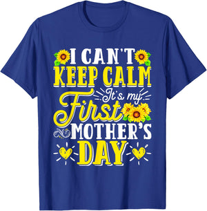 It's My First Mother's Day Birthday Mommy Mom Mama Sunflower T-Shirt - T-Shirt | Royal