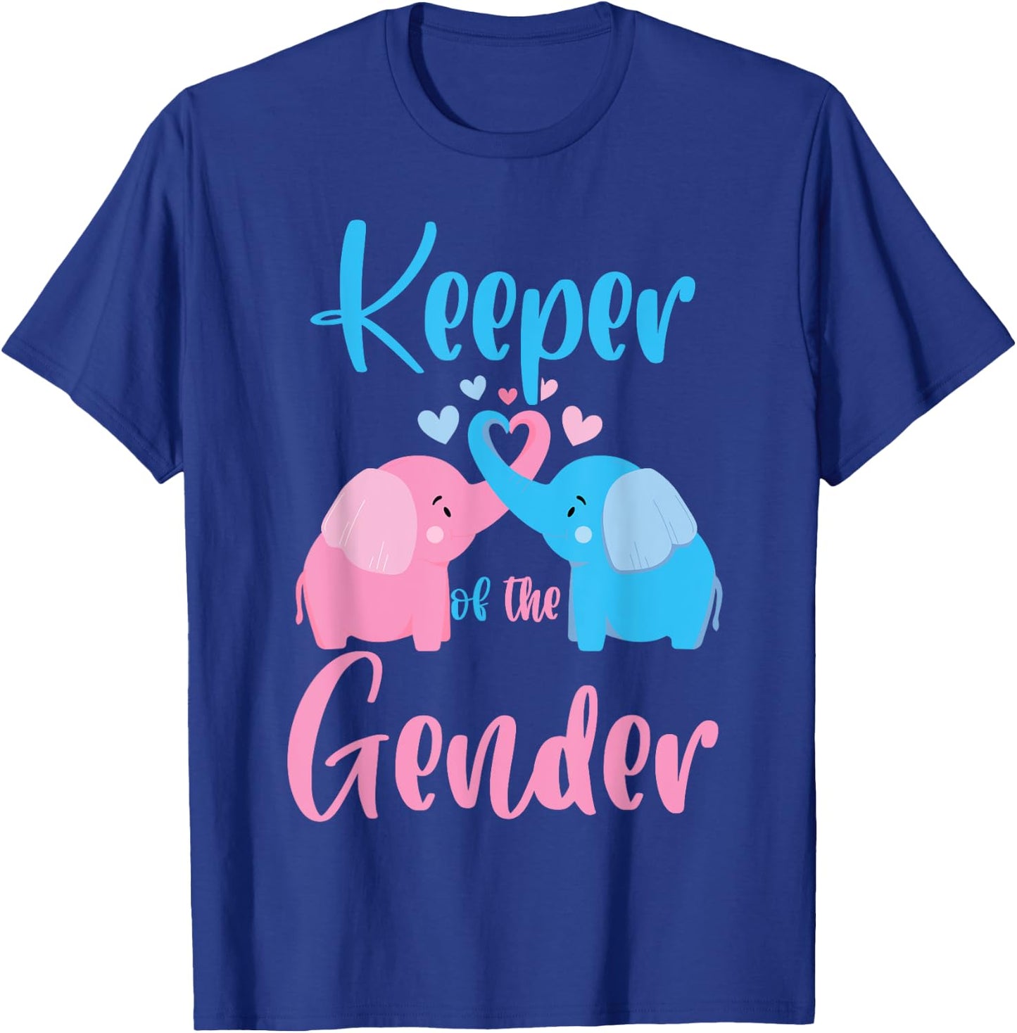 Keeper of the Gender Elephant in blue and pink - party idea T-Shirt - T-Shirt | Royal