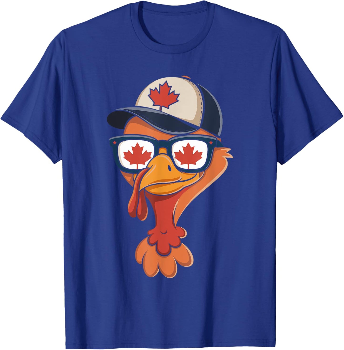 Cool Turkey Canada Flag Sunglasses Canadian Thanksgiving Day T-Shirt - T-Shirt | Royal
