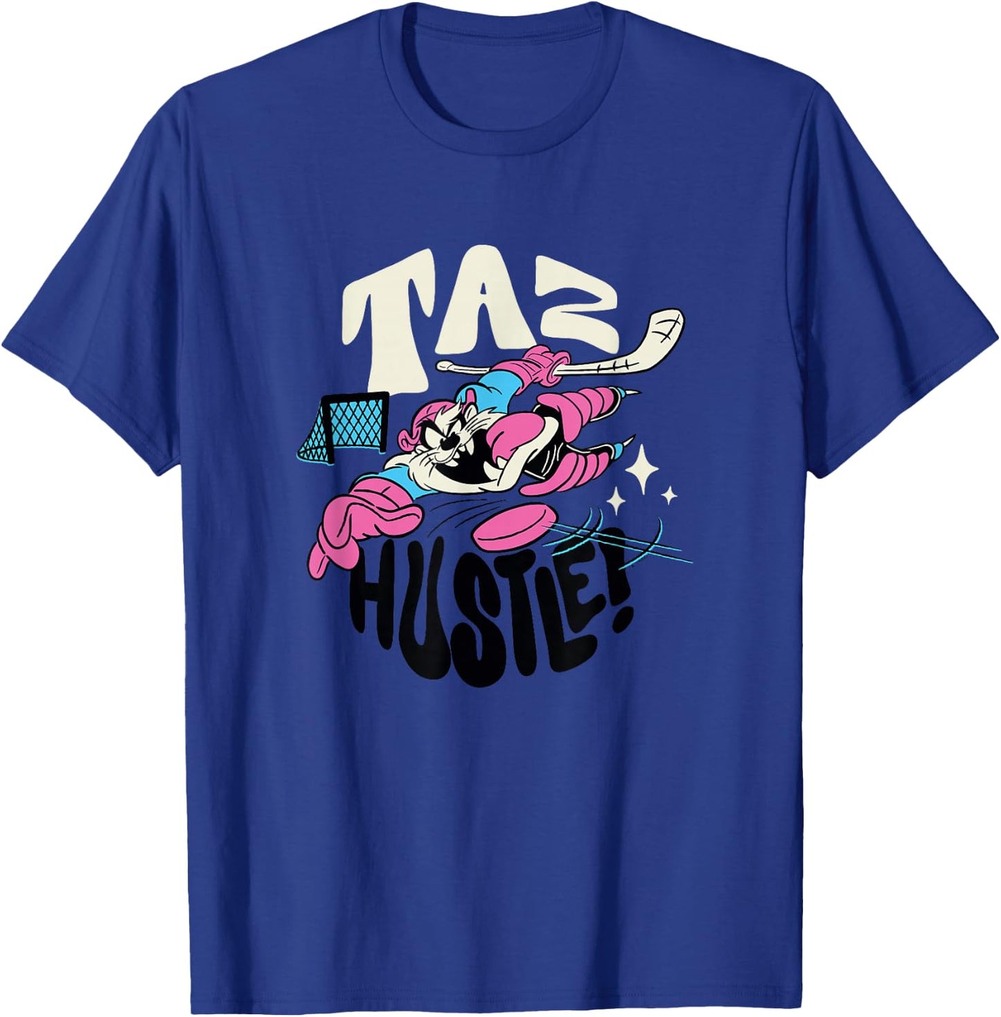 Looney Tunes Tasmanian Devil Retro Vintage Hockey Hustle T-Shirt - T-Shirt | Royal