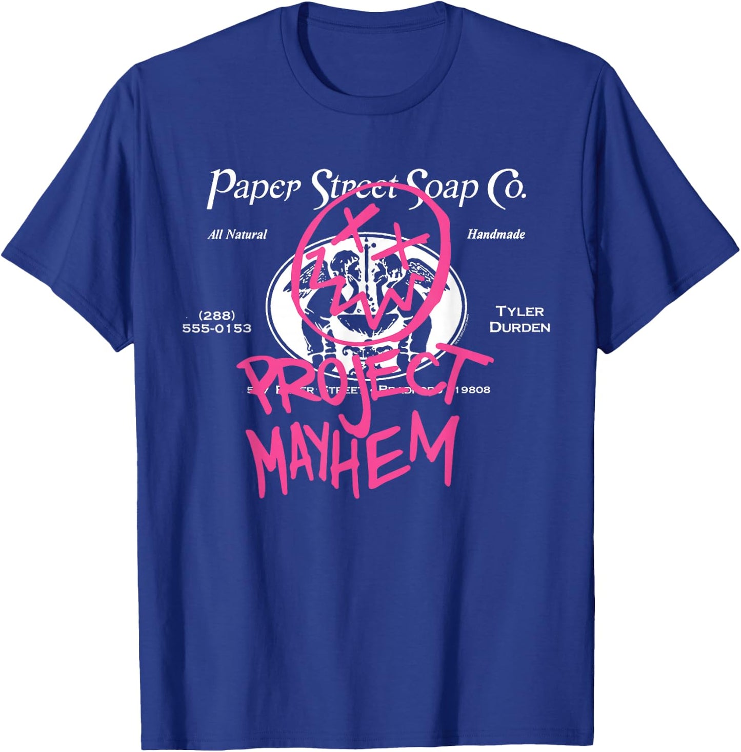 Fight Club 1999 Movie Official Tyler Durden Project Mayhem , Black, S T-Shirt - T-Shirt | Royal