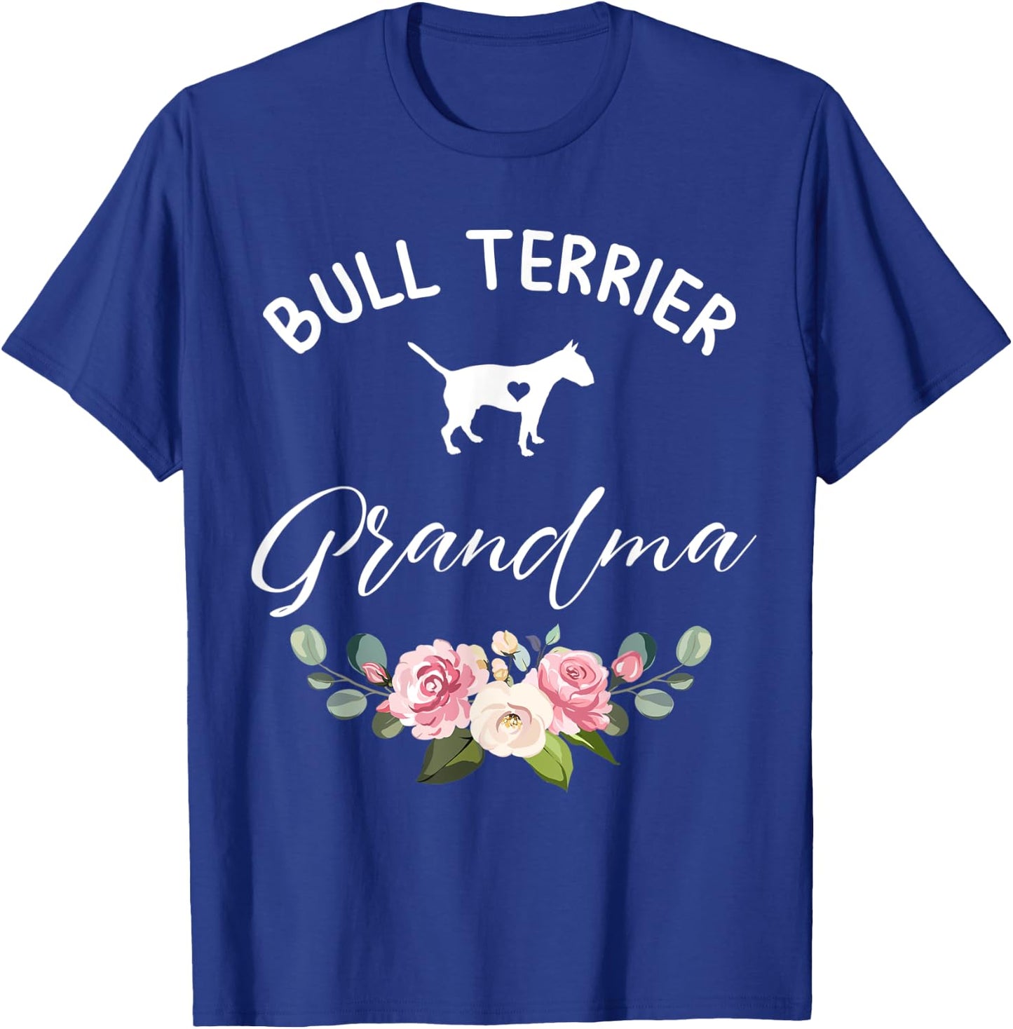 Bull Terrier Dog Grandma Silhouette Mother's Day Men Women T-Shirt - T-Shirt | Royal