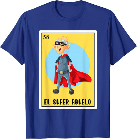 Spanish-Mexican Bingo Funny Gifts Abuelo - El Super Abuelo T-Shirt - T-Shirt | Royal