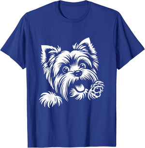 Yorkshire Terrier Dog Peeking Yorkie Graphic Design Women Kids T-Shirt - T-Shirt | Royal