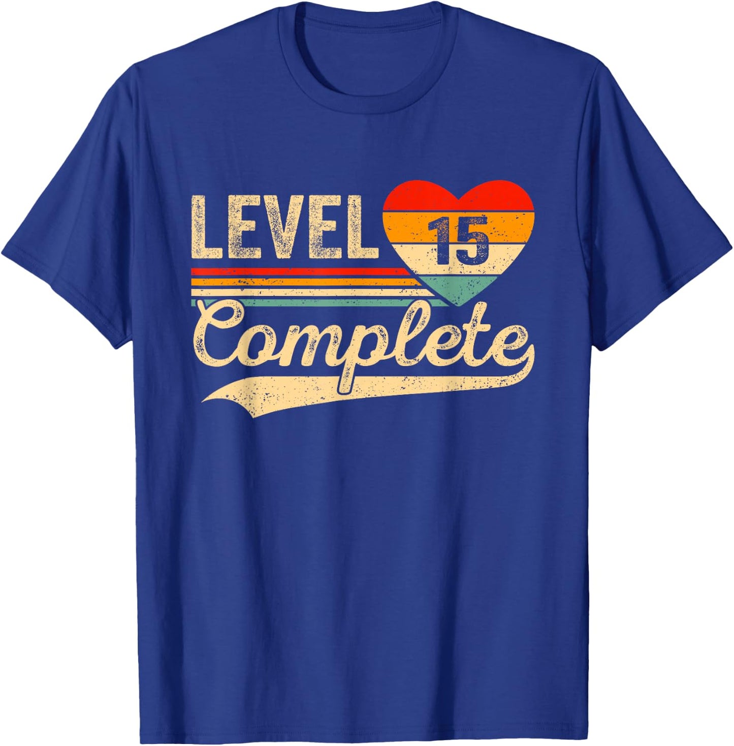 Level 15 Complete 15 Years Video Gamer Wedding Anniversary T-Shirt - T-Shirt | Royal