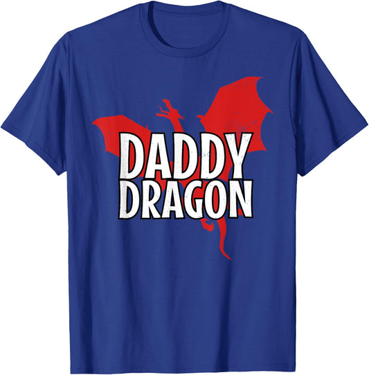 Daddy Dragon Mythical Legendary Creature Father's Day Dad T-Shirt - T-Shirt | Royal