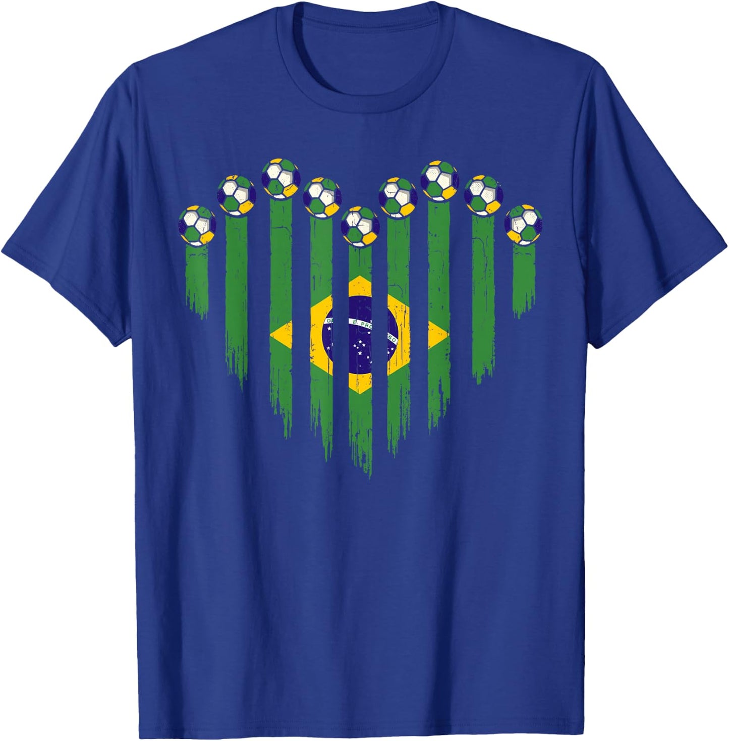 Brazilian Flag Novelty Brazil T-Shirt - T-Shirt | Royal