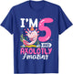 5th Birthday Shirt Girl Axolotl Kids Five Year Old Birthday T-Shirt - T-Shirt | Royal