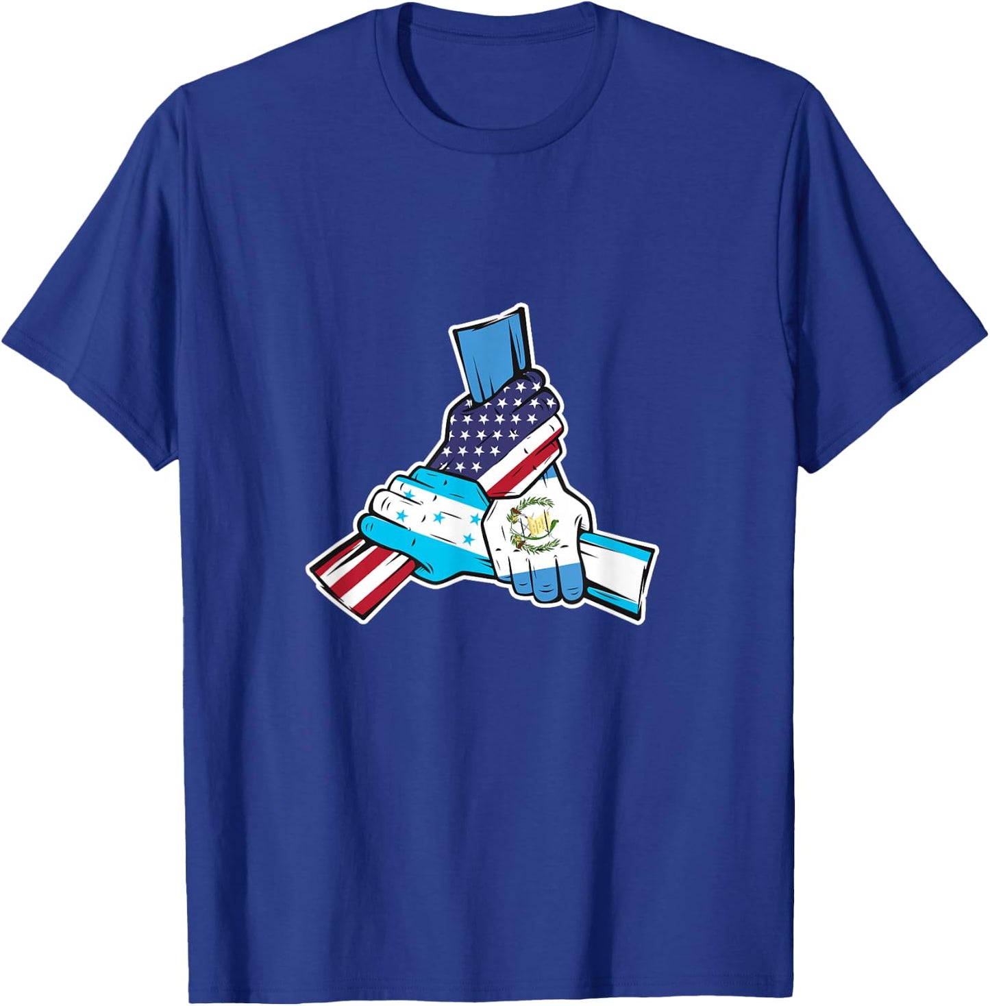 Holding Hands. Honduras Guatemala and the USA T-Shirt - T-Shirt | Royal