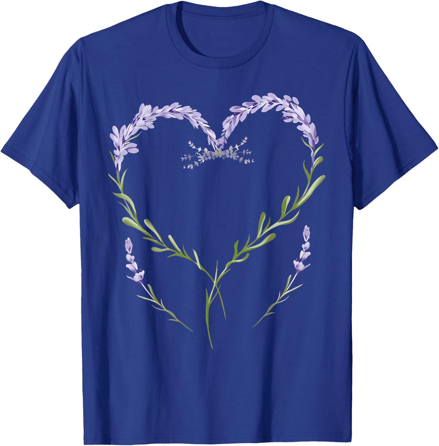 Vintage Botanical Heart Lavender Flower Gardening Floral T-Shirt - T-Shirt | Royal