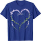 Vintage Botanical Heart Lavender Flower Gardening Floral T-Shirt - T-Shirt | Royal