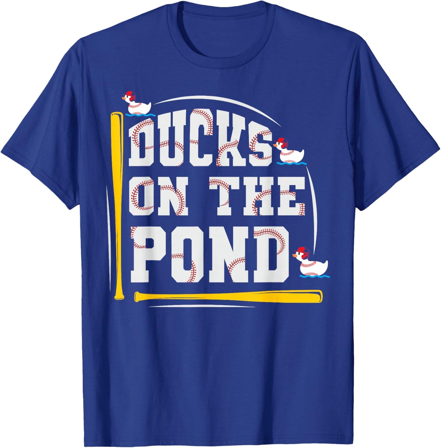 Ducks on the pond Design for a Baseball player T-Shirt - T-Shirt | Royal
