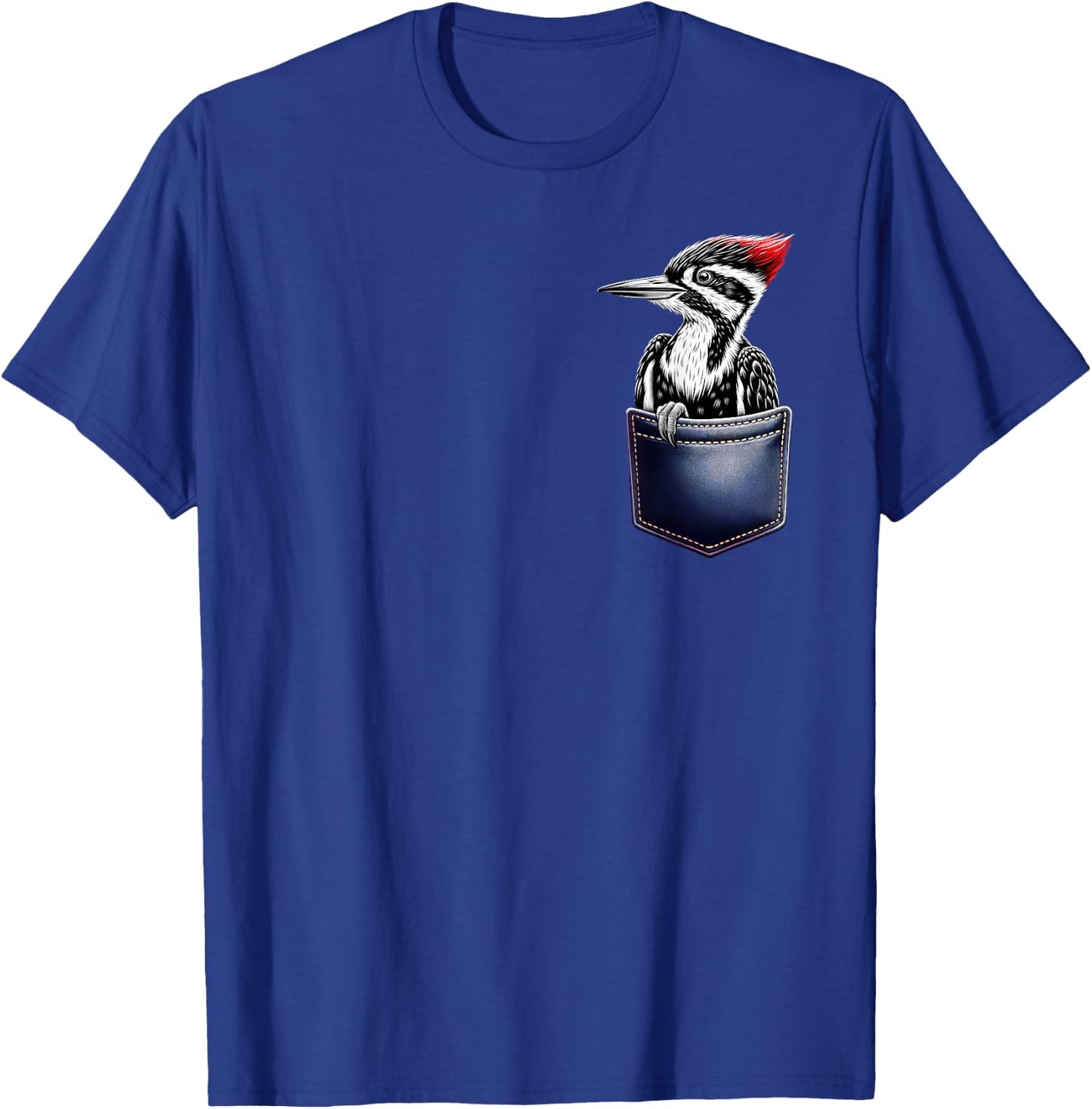 Pileated Woodpecker in Pocket Bird Lover Watcher Birding T-Shirt - T-Shirt | Royal