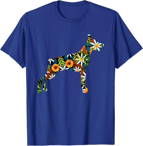 Funny Doberman Art Women Floral Doberman Pinscher