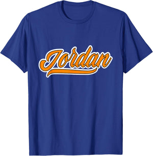 Elegant First Name Jordan Team Jordan Cool Orange Font T-Shirt - T-Shirt | Royal