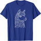 Alpaca Face Graphic Llama Line Art Design And Men T-Shirt - T-Shirt | Royal