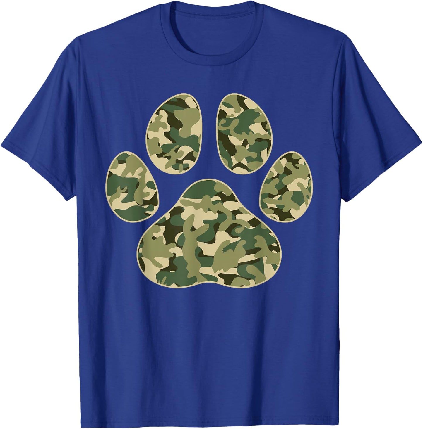 Cute Camo Paw Print Pet Owner Camouflage Paw Print Dog Lover T-Shirt - T-Shirt | Royal