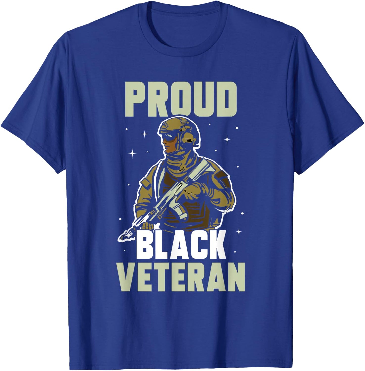 Proud Black Veteran Soldier African American Military Us Usa T-Shirt - T-Shirt | Royal