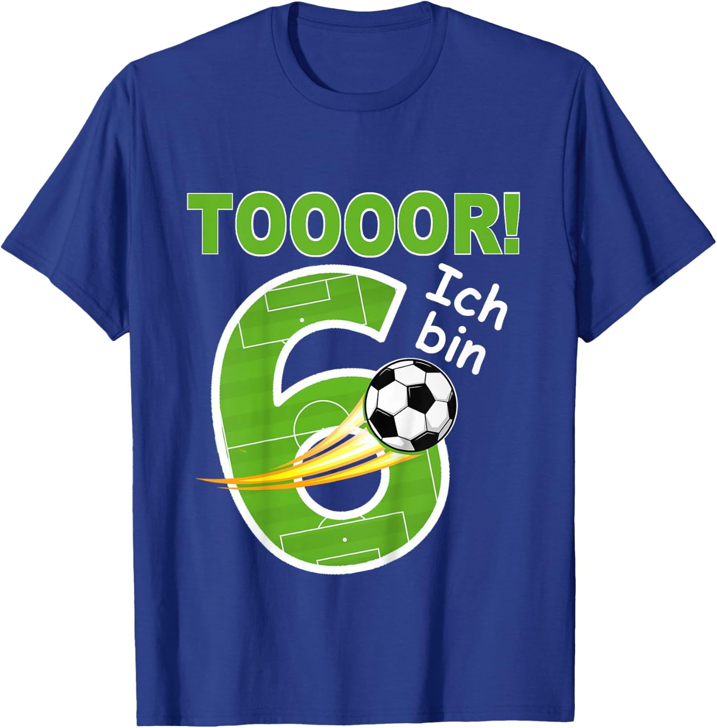 Children's Football Birthday Outfit "Ich bin 6 Jahre ", black T-Shirt - T-Shirt | Royal