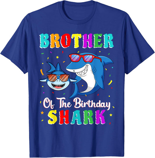 Brother Of The Shark Birthday Family Birthday Little Brother T-Shirt - T-Shirt | Royal