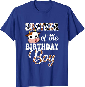 Brother Of The Birthday Boy Cow Farm 1St Birthday Boy T-Shirt - T-Shirt | Royal
