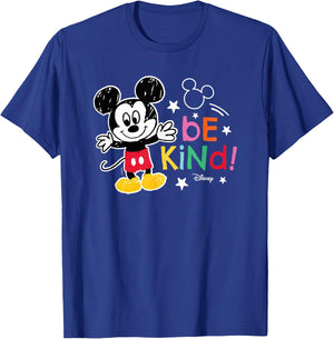 Mickey Mouse - Be Kind Mickey Scribble T-Shirt - T-Shirt | Royal