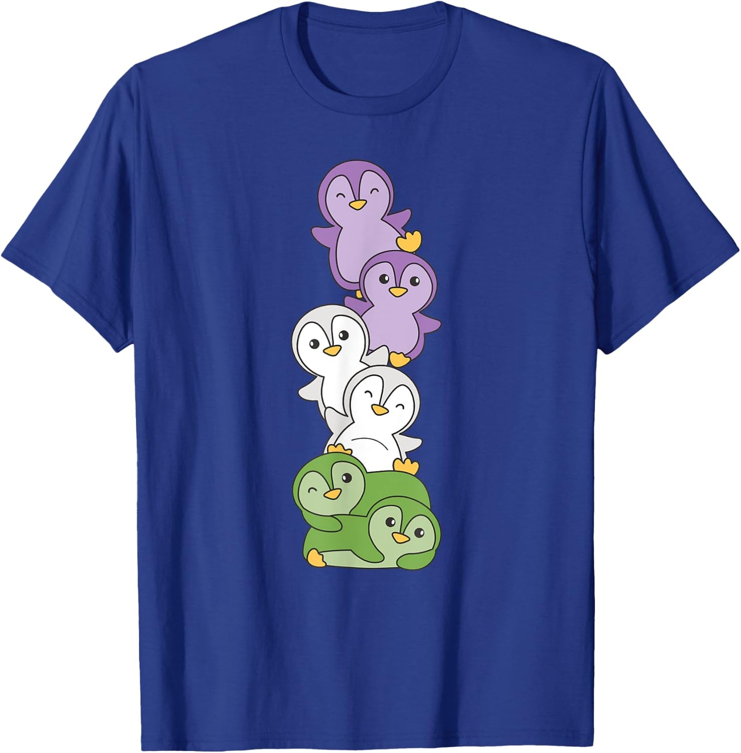 Genderqueer Flag Gay Pride Month Lgbtq Genderqueer Penguin T-Shirt - T-Shirt | Royal