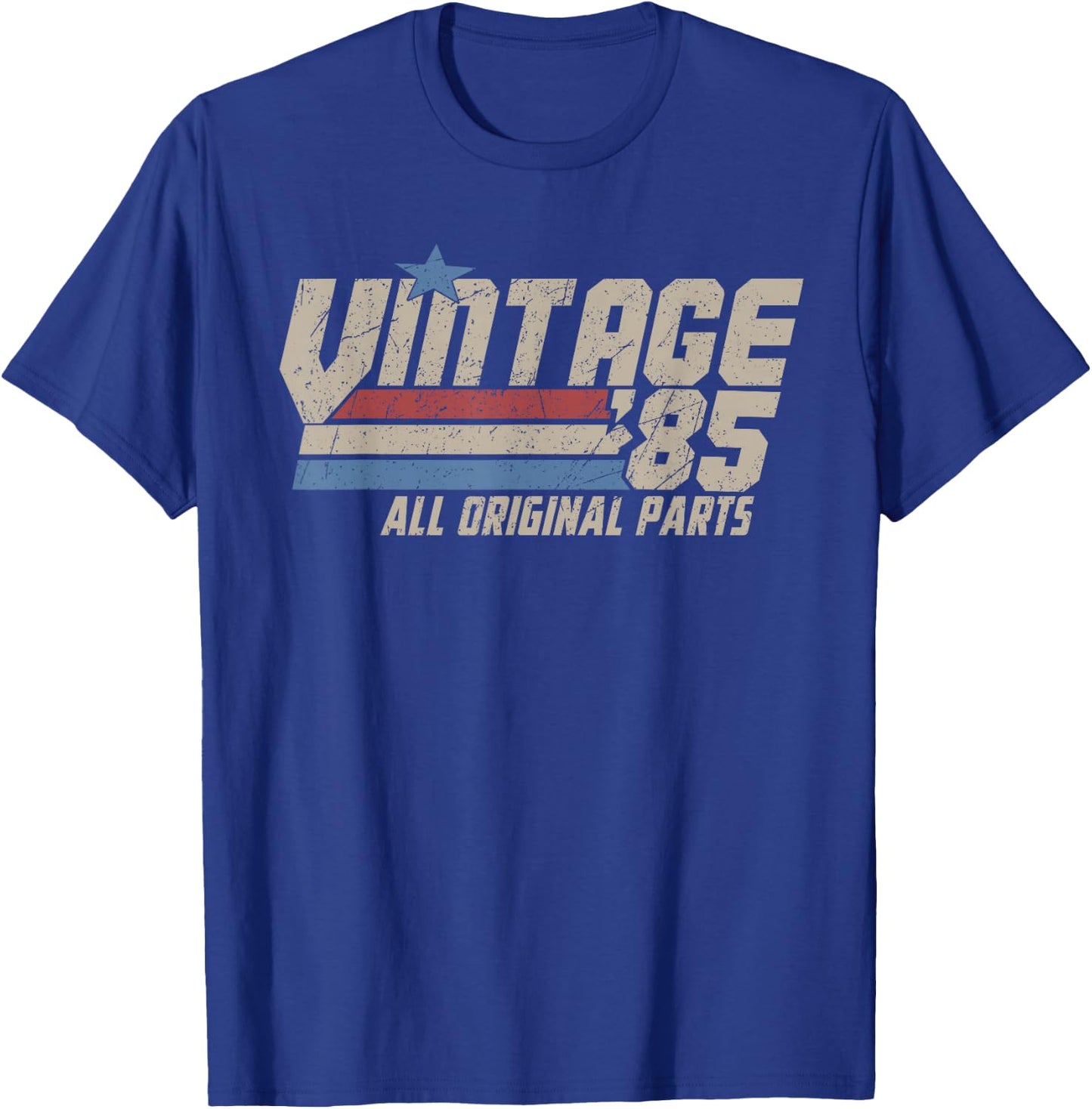 Vintage 1985 All Original Parts, Retro 40 Years Old Gifts T-Shirt - T-Shirt | Royal