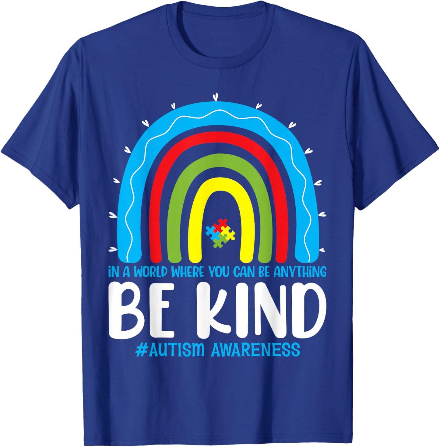 Be Kind Autism Awareness Rainbow Leopard Choose Kindness T-Shirt - T-Shirt | Royal