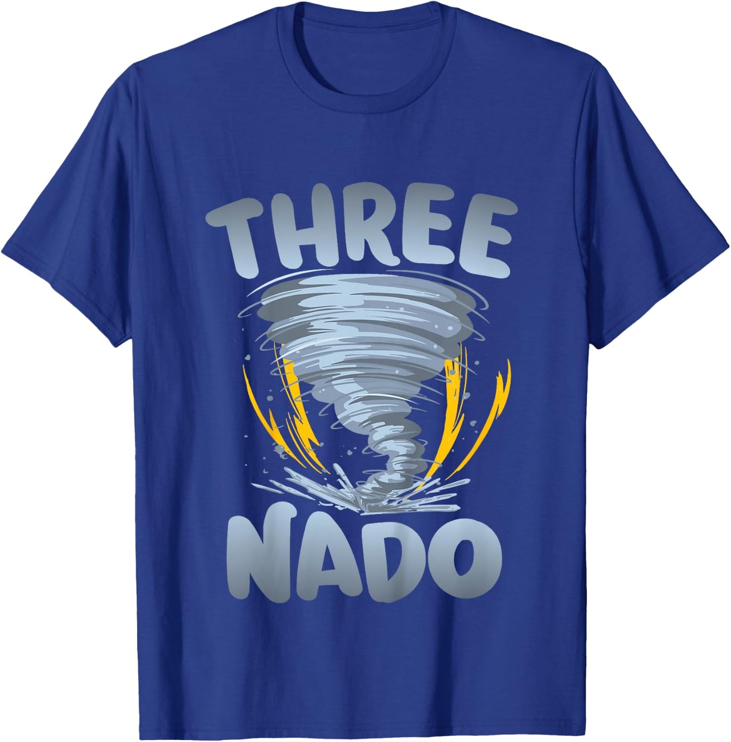Three-nado Warning 3rd Birthday Tornado Themed Birthday T-Shirt - T-Shirt | Royal