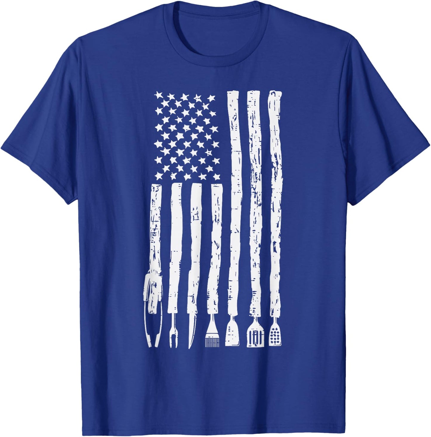 US Flag Grilling Tools Bbq Barbecue Patriotic Men Women Kids T-Shirt - T-Shirt | Royal