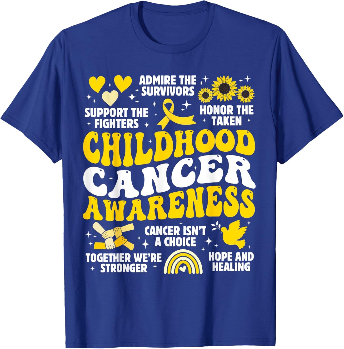 Support Fighters Childhood Cancer Awareness Men Women & Kids T-Shirt - T-Shirt | Royal
