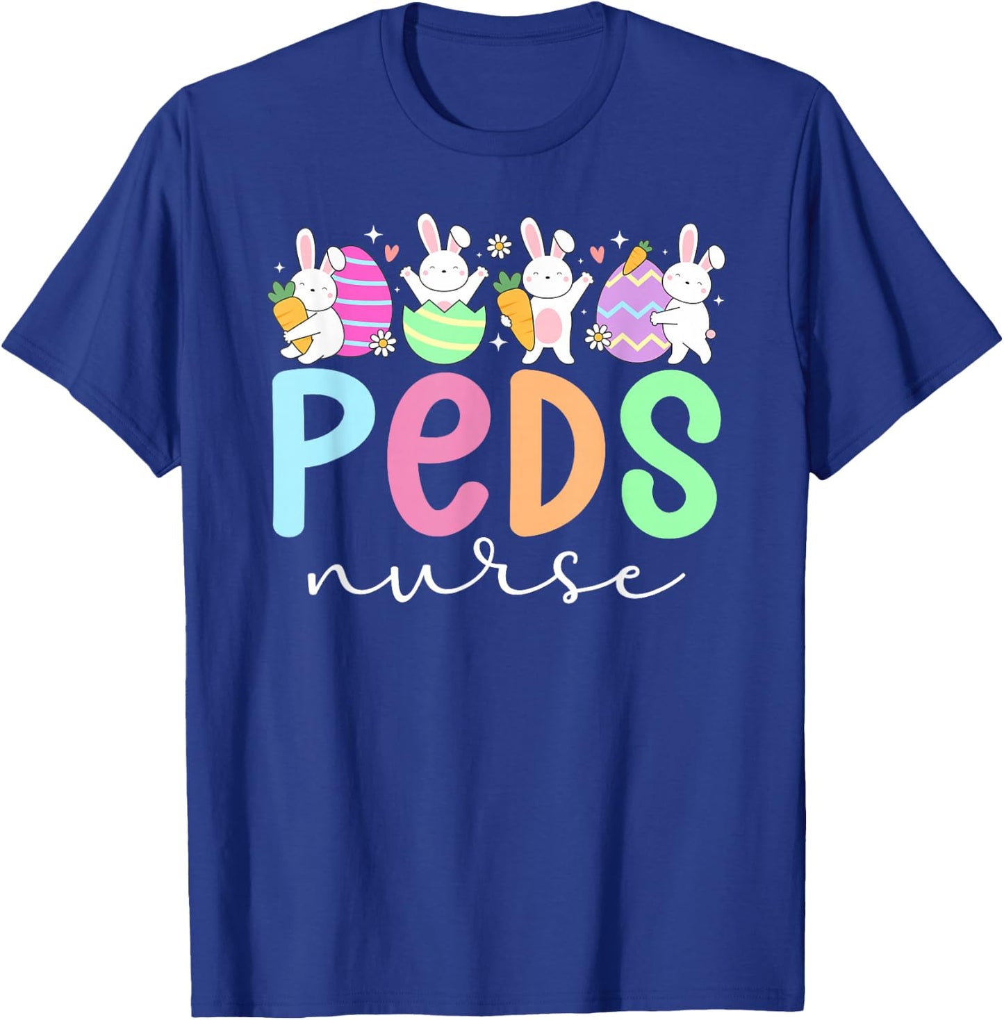 Peds Nurse Easter Bunny Pediatric Nurse Easter Day T-Shirt - T-Shirt | Royal