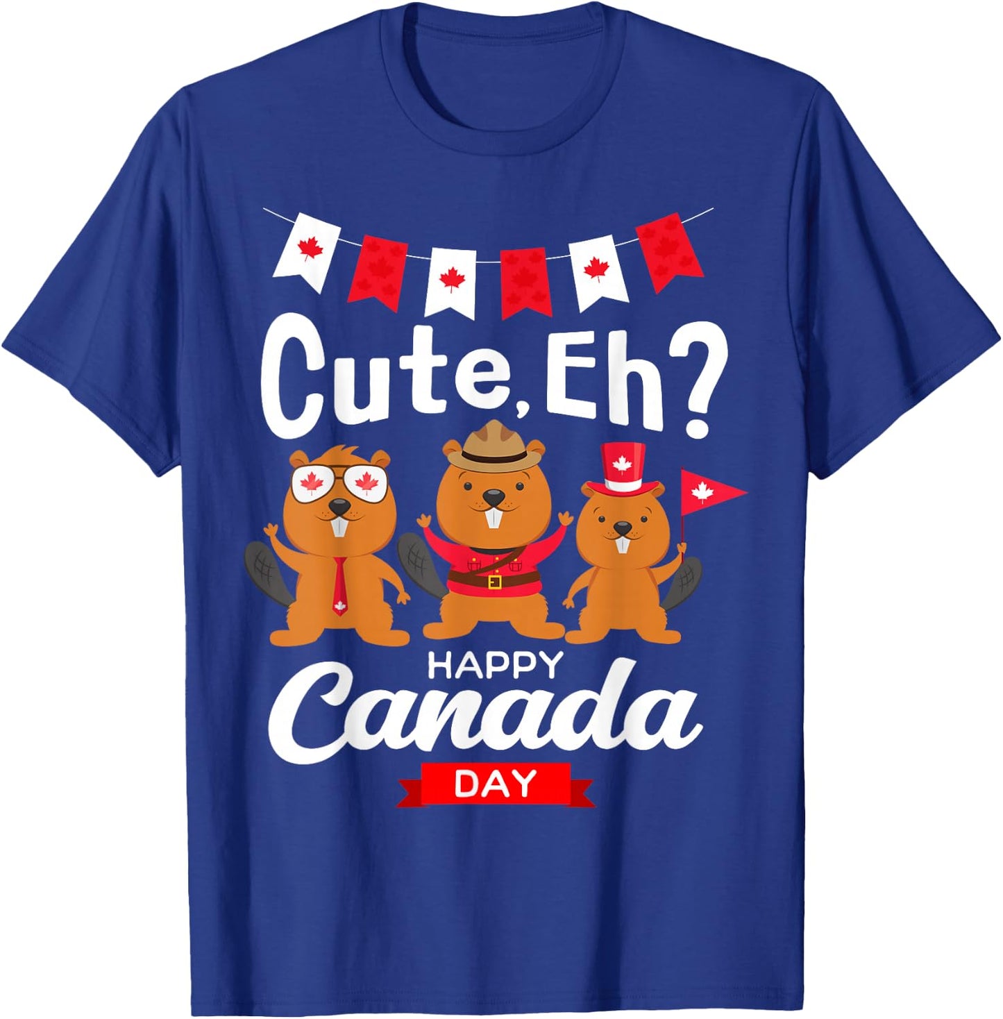 Cute Eh Happy Canada day Flag for Boys girls Kids Toddler T-Shirt - T-Shirt | Royal