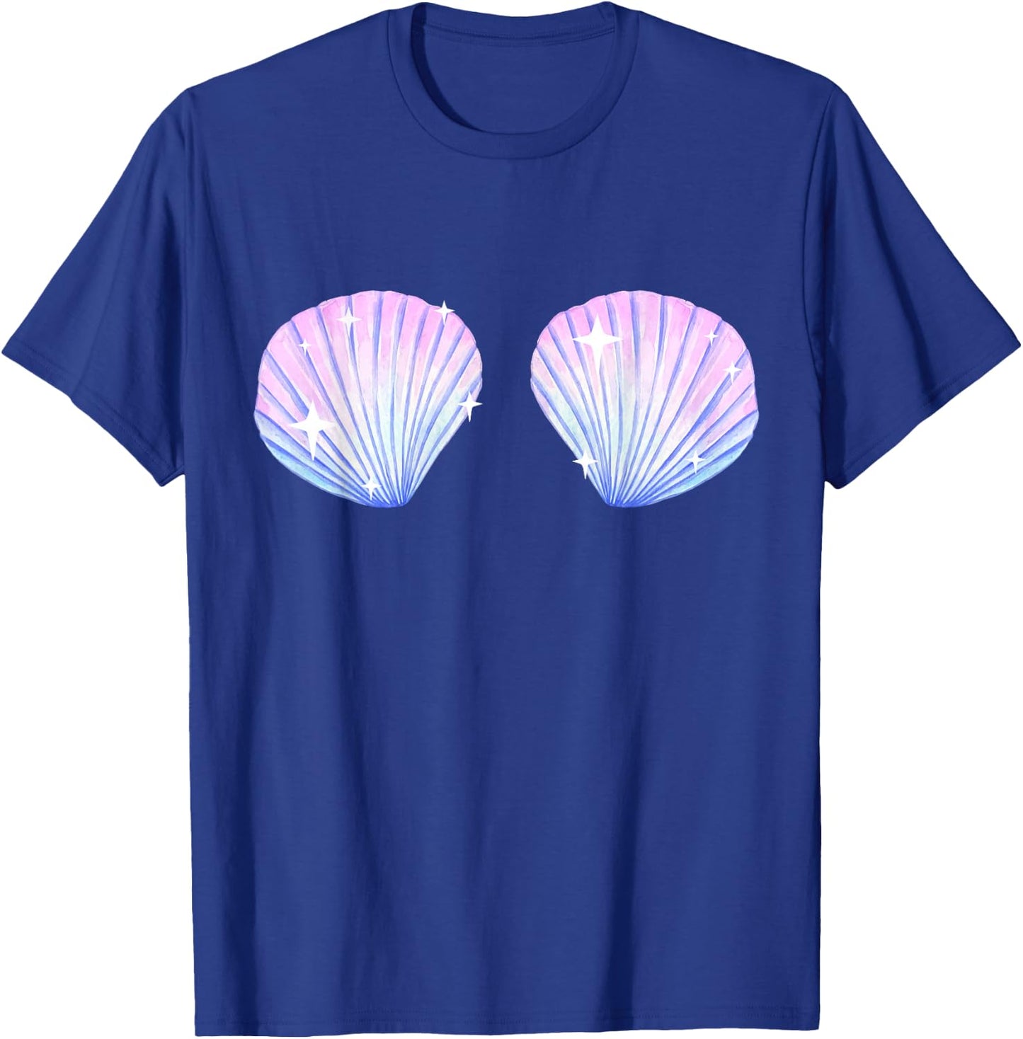 Seashell Mermaid Bra Brassiere Bikini Clam Shell T-Shirt - T-Shirt | Royal