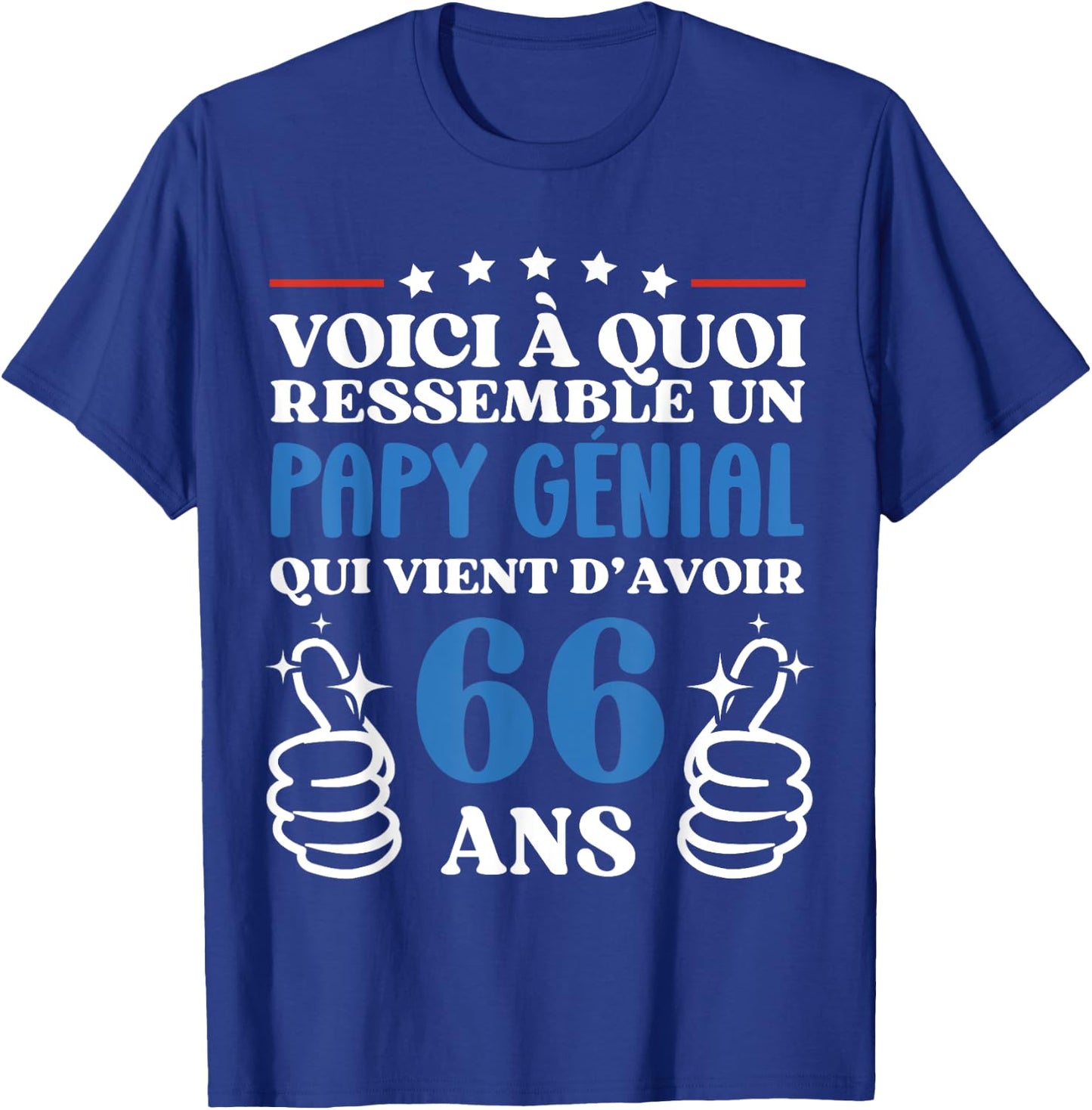66 Years Gift Humor Birthday Grandpa Awesome , Black, S T-Shirt - T-Shirt | Royal