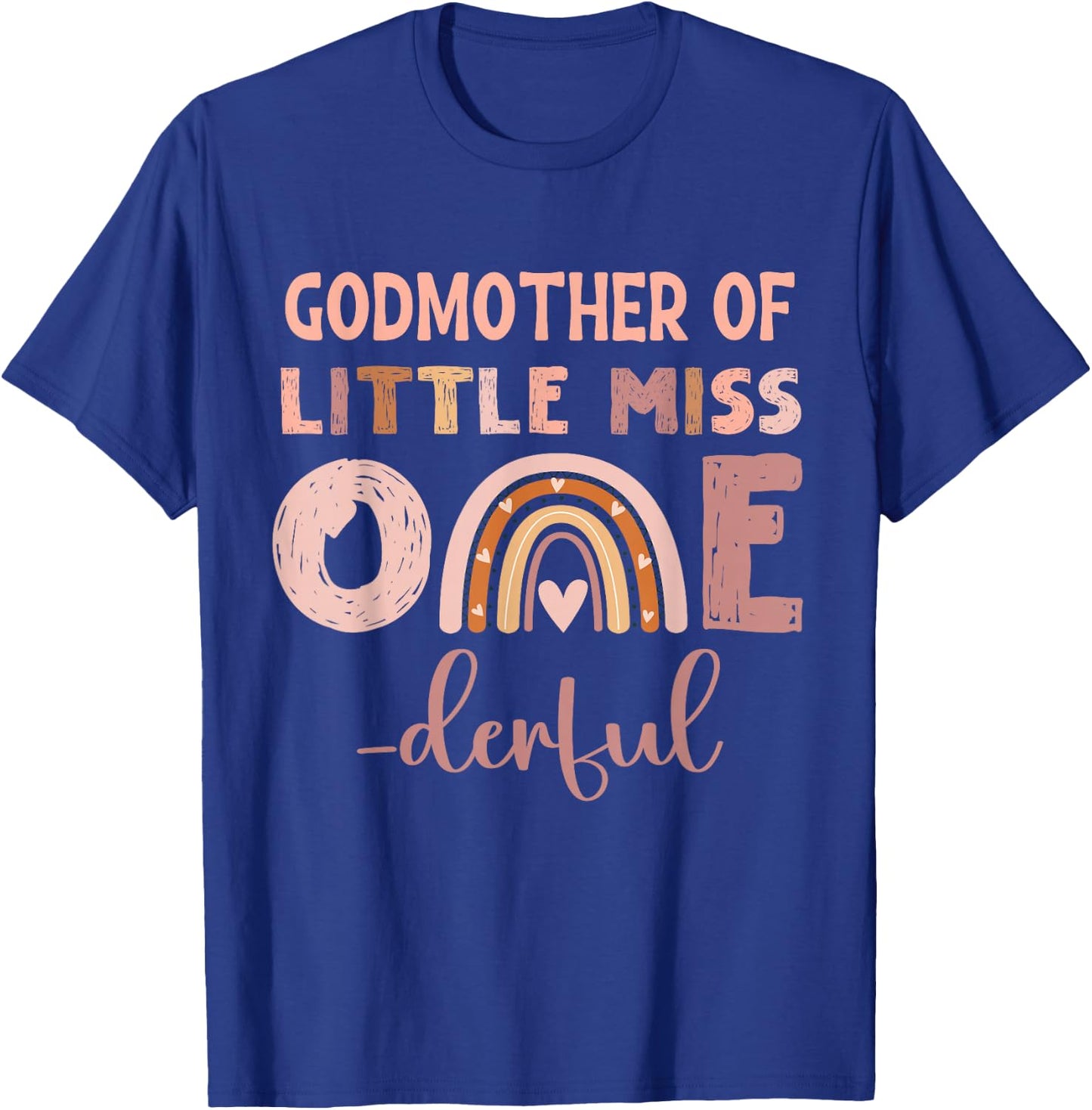 Miss Onederful Girl's 1st Birthday Cute Boho Godmother T-Shirt - T-Shirt | Royal