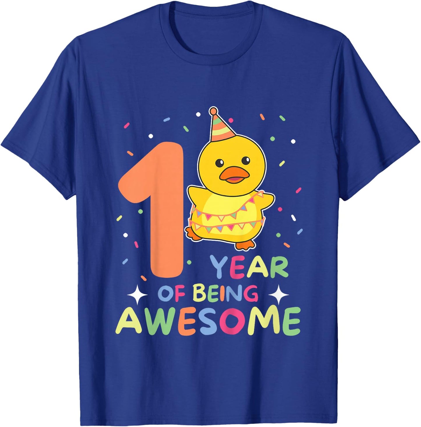 1st Birthday Duck For Kids One Year Old Duck T-Shirt - T-Shirt | Royal
