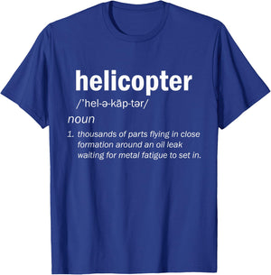 Helicopter Definition Funny Pilot Aviation Design T-Shirt - T-Shirt | Royal