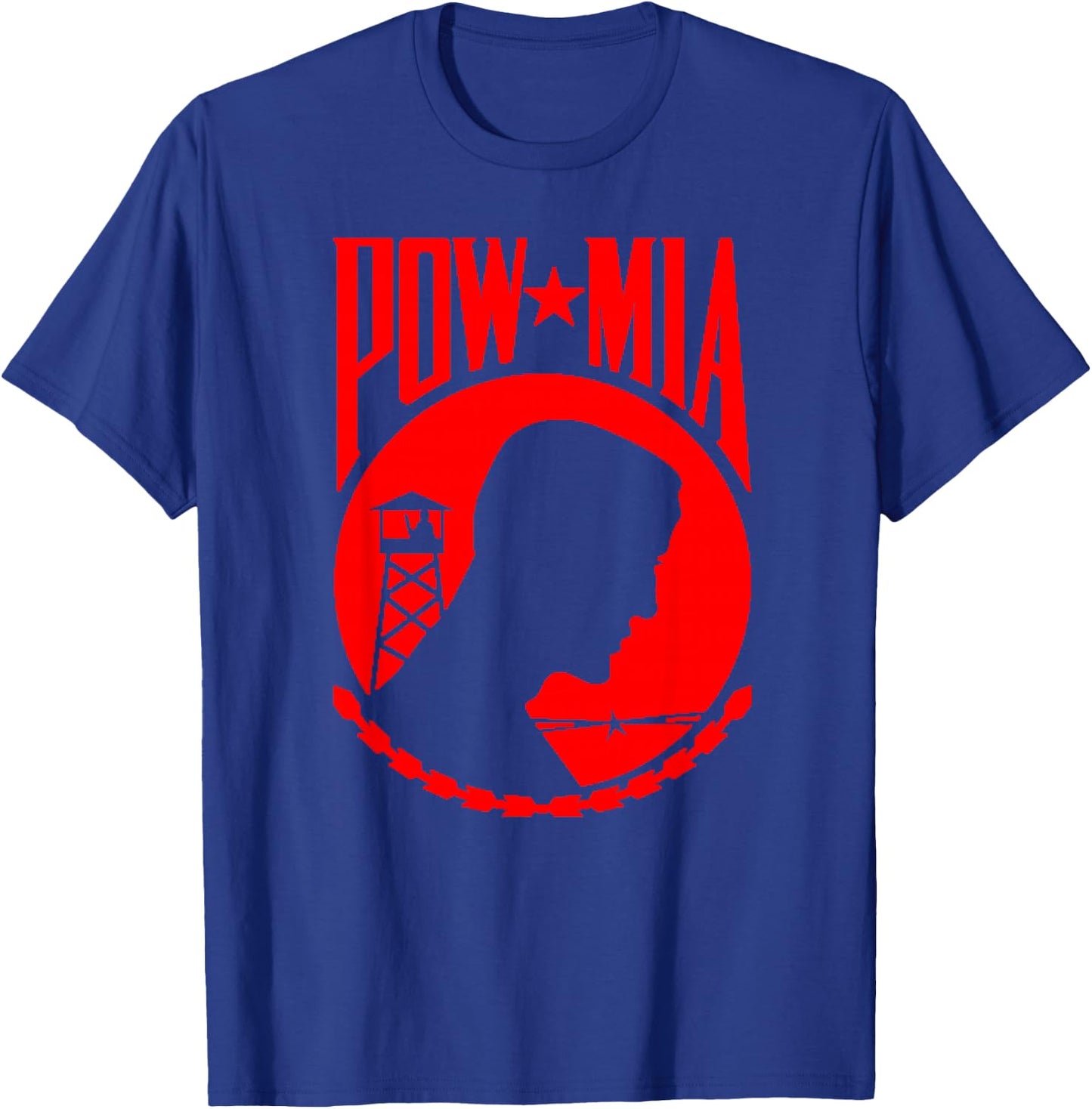 POW MIA POWMIA Red Design T-Shirt - T-Shirt | Royal
