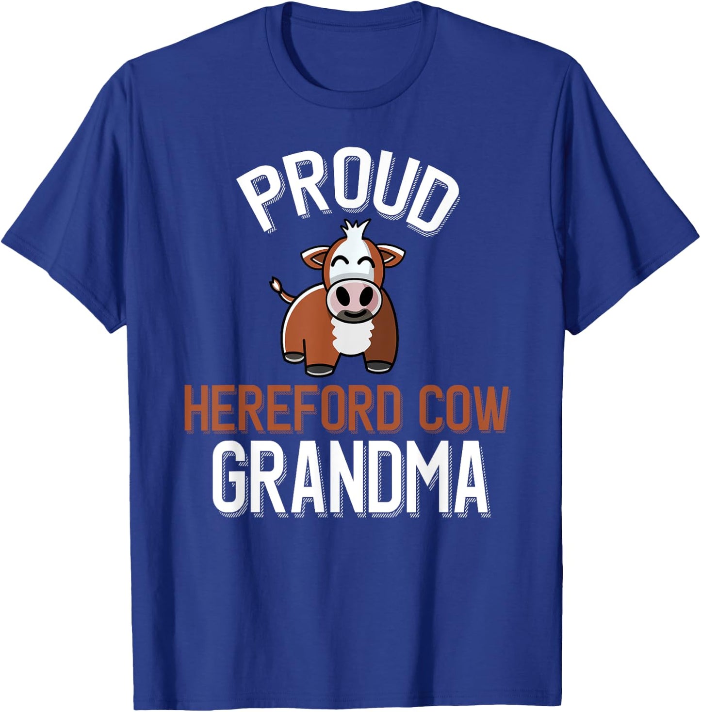 Proud Hereford Cow Grandma T-Shirt - T-Shirt | Royal