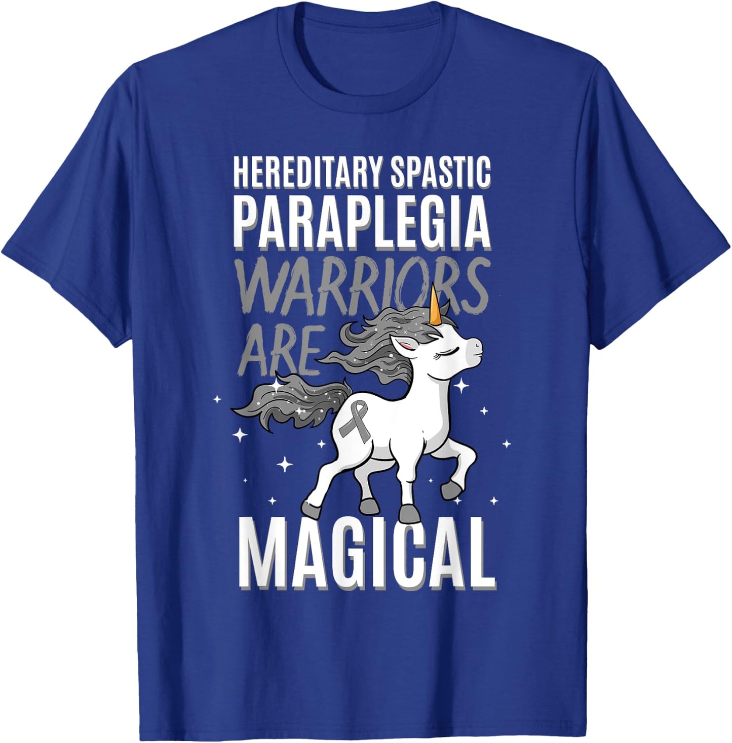 Hereditary Spastic Paraplegia Warrior HSP Awareness Unicorn T-Shirt - T-Shirt | Royal