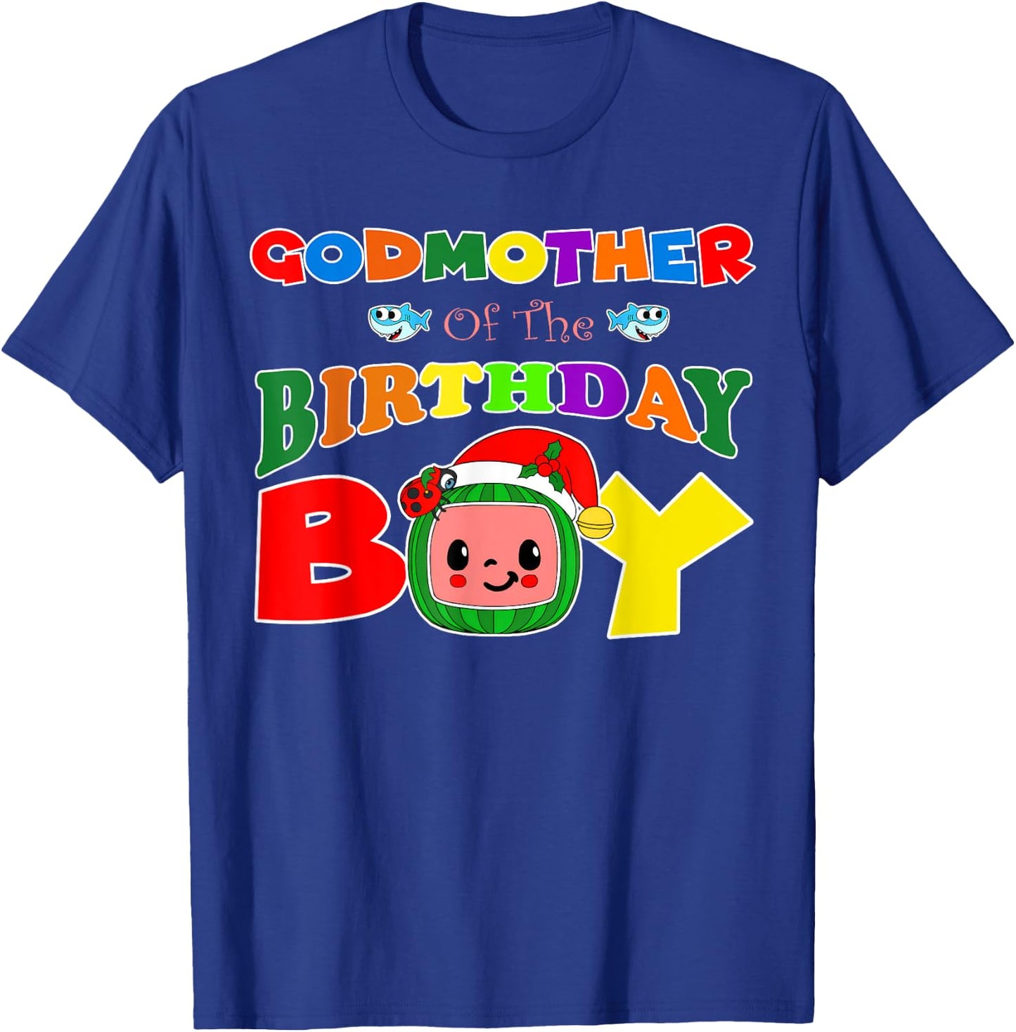 Godmother Of The Birthday Boy Funny Melon Family Matching T-Shirt - T-Shirt | Royal