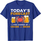 Today's Forecast 100% Chance Of Crabs And Beer T-Shirt - T-Shirt | Royal