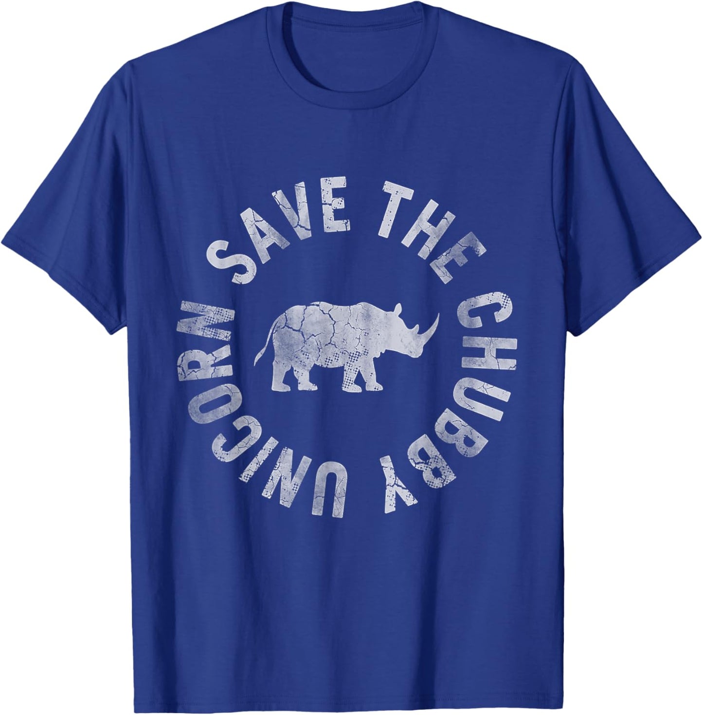 Save The Chubby Unicorn Rhino Rhinoceros Funny Humor T-Shirt - T-Shirt | Royal