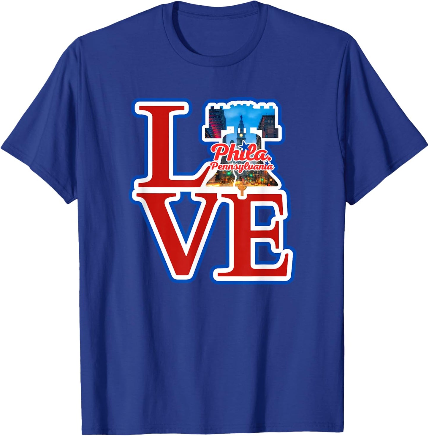 Philadelphia City of Brotherly Love Park Philly Liberty Bell T-Shirt - T-Shirt | Royal