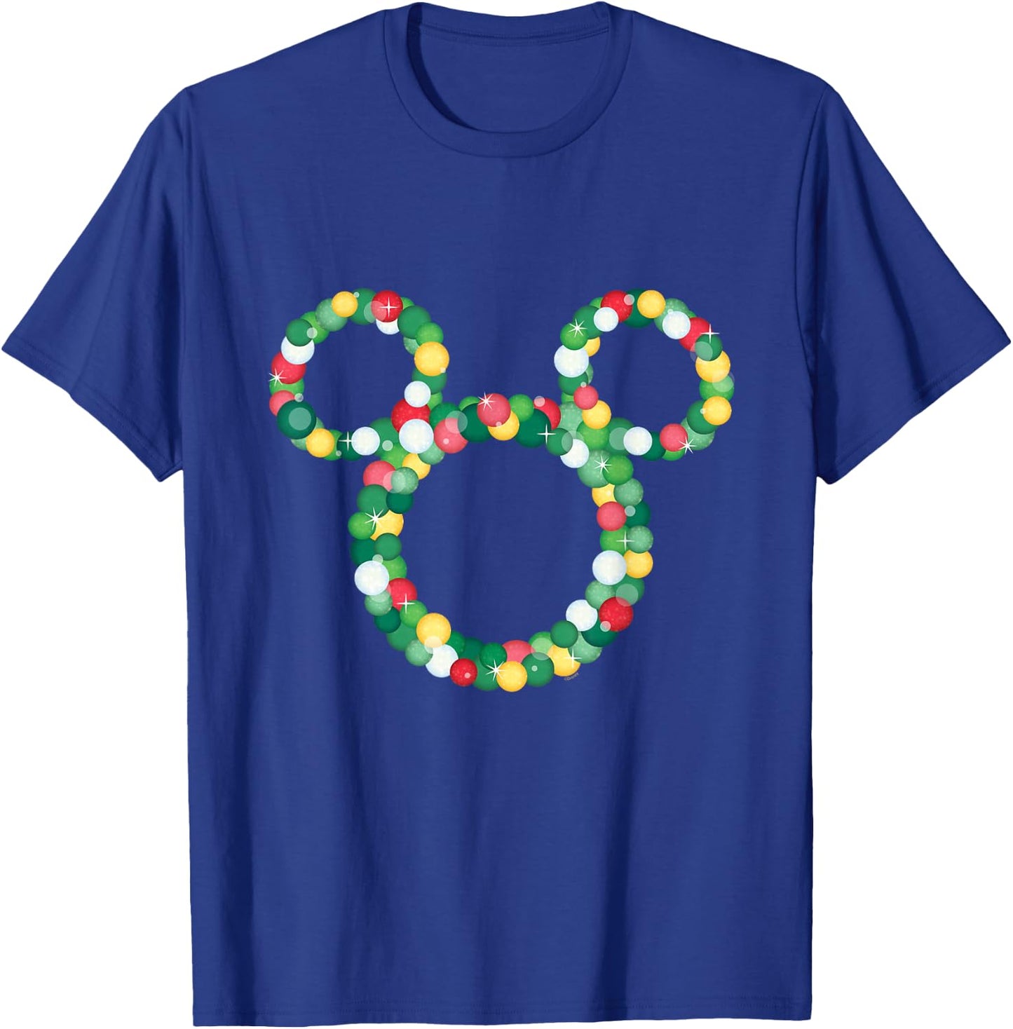 Disney Mickey Mouse Icon Holiday Christmas Ornament Wreath T-Shirt - T-Shirt | Royal