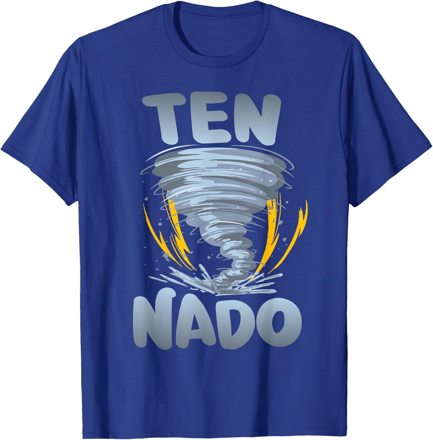 Ten-nado Warning 10th Birthday Tornado Themed Birthday T-Shirt - T-Shirt | Royal