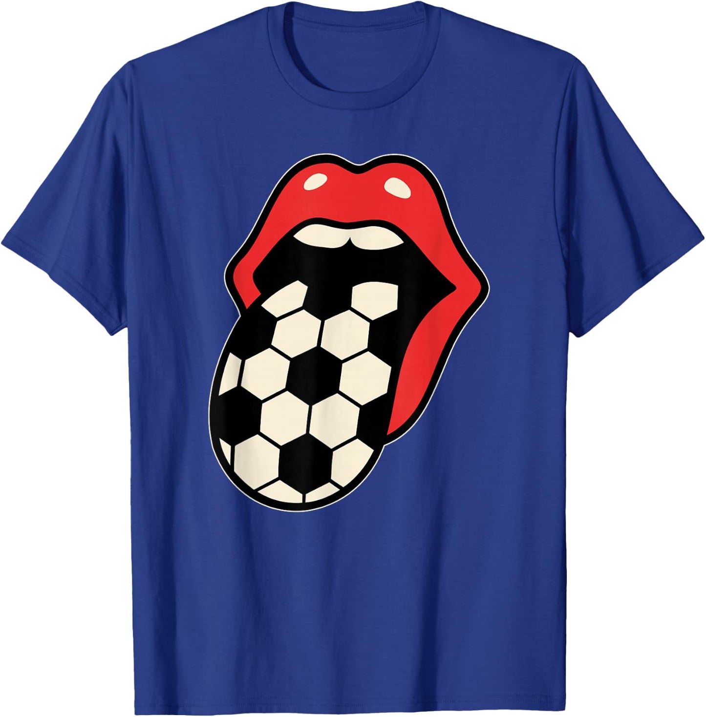 Soccer Tongue Red Lips T-Shirt - T-Shirt | Royal